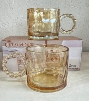 Hermoso Dúo de Vasos Beige