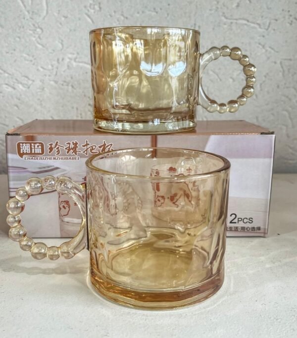 Hermoso Dúo de Vasos Beige